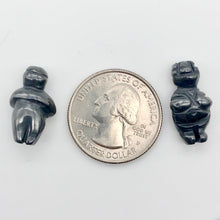 Load image into Gallery viewer, 2 Carved Hematite Goddess of Willendorf Beads | 20x9x7mm | Silver black - PremiumBead Alternate Image 6
