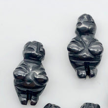 Load image into Gallery viewer, 2 Carved Hematite Goddess of Willendorf Beads | 20x9x7mm | Silver black - PremiumBead Primary Image 1
