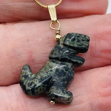 Load image into Gallery viewer, T-Rex Dinosaur Carved Kambaba Jasper 14K Gold Filled Pendant
