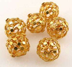 1 Designer .97 Grams 20K Gold 11x10mm Lacy Roundel Bead 009508 - PremiumBead Primary Image 1