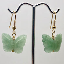 Load image into Gallery viewer, Aventurine Butterfly 14Kgf Gold Earrings | Semi Precious Stone Jewelry | - PremiumBead Primary Image 1
