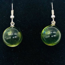 Load image into Gallery viewer, Amber Round Sterling Silver Earrings| 1 1/4&quot; Long | Green | 1 Pait |
