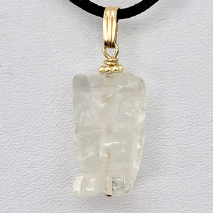 Quartz Owl Pendant Necklace | Semi Precious Stone Jewelry | 14k gf Pendant - PremiumBead Alternate Image 4