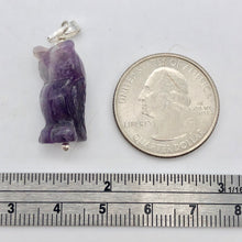 Load image into Gallery viewer, Amethyst Hand Carved Hooting Owl &amp; Sterling Silver 1 3/8&quot; Long Pendant 509297AMS - PremiumBead Alternate Image 6
