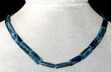 Load image into Gallery viewer, Rare Natural Deep Blue Apatite Flat Tube Bead Strand 105635 - PremiumBead Alternate Image 2
