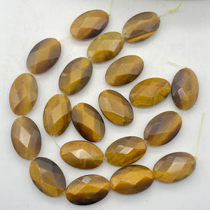 Exotic Perfectly Faceted Tigereye Half-Strand | 24x15x7 | Golden | Oval | 8 bds| - PremiumBead Alternate Image 3