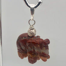Load image into Gallery viewer, Wild Brecciated Jasper Elephant Sterling Silver Pendant | 21x16x8mm | Red | - PremiumBead Alternate Image 4
