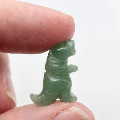 Hand Carved Aventurine Tyrannosaurus Rex Figurine | 20x15x7mm | Green - PremiumBead Primary Image 1