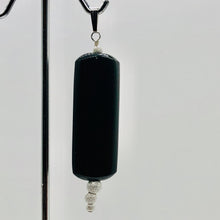 Load image into Gallery viewer, Hypersthene, Flat Rounded Rectangle Dangle Pendant| 2 1/2 &#39; Long | Black/Silver|
