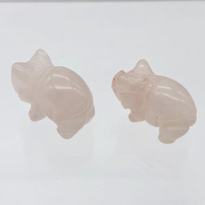 Oink 2 Carved Rose Quartz Pig Beads | 21x13x9.5mm | Pink - PremiumBead Alternate Image 4