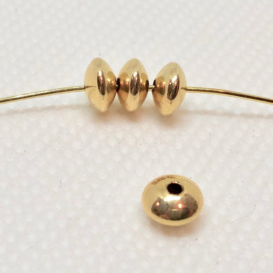 Bead, Rondelle Diamond Cut Middle, Gold Plated Metal Alloy, 4x3mm, approx.  90 PCS - Beauty in the Bead