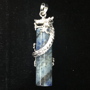 Dragon Sterling Silver Lapis | 2" Long | Blue/Silver | 1 Pendant |