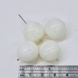 Sardonyx Gemmy Round Beads | 18mm | White | 4 Beads |