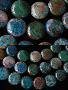 Seven Beads of Natural Chrysocolla 12mm Coin Beads 10421 - PremiumBead Alternate Image 3