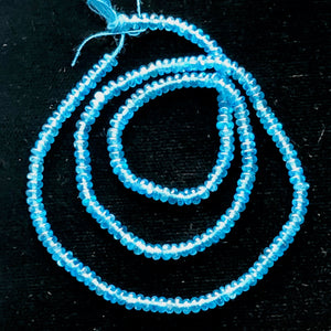 Apatite Roundel 13" Bead Strand | 3 mm | Neon Blue | 190 Beads |