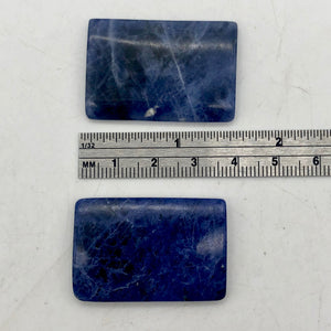 Natural Sodalite Pendant Beads | 38x25mm | Blue | Rectangle | 2 beads | - PremiumBead Alternate Image 2