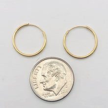 Load image into Gallery viewer, 14k Solid Gold Endless Hoop Earrings | 14mm | Gold | 1 Pair Earrings |
