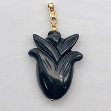 Load image into Gallery viewer, Obsidian 14K Gold Filled Rose Pendant | 2 1/2&quot; Long | Black | 1 Pendant |

