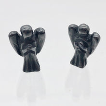 Load image into Gallery viewer, Loving Hand Carved Hematite Guardian Angel Figurine | 21x14x8mm | Silver Black - PremiumBead Alternate Image 10
