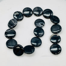 Load image into Gallery viewer, Black &amp; White Sardonyx 25mm Coin Bead Strand 110486
