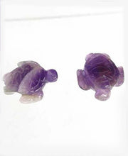 Load image into Gallery viewer, Majestic 2 Carved Amethyst Sea Turtle Beads | 23.5x18.5x7.5mm | Purple - PremiumBead Primary Image 1

