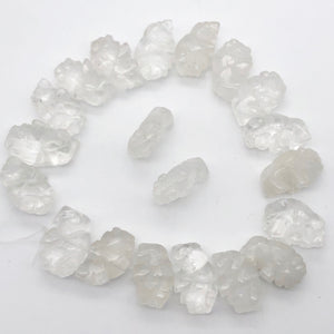 Charge 2 Quartz Hand Carved Bison / Buffalo Beads | 21x14x8mm | Clear - PremiumBead Alternate Image 2
