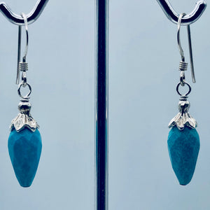 Charming Designer Natural Untreated Kingman Turquoise Earrings Sterling Silver - PremiumBead Alternate Image 5