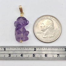 Load image into Gallery viewer, Swingin&#39; Hand Carved Amethyst Monkey and 14K Gold Filled Pendant 509270AMG - PremiumBead Alternate Image 5
