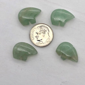 Aventurine Zuni Bear Fetish Talisman | 17x12x6mm | 4 Beads | Green |