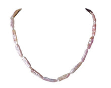 Load image into Gallery viewer, Rare Natural Pink Biwa Style FW Pearl Strand 104810
