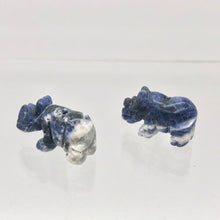 Load image into Gallery viewer, Adorable Sodalite Carved Blue Rhino Figurine Worry Stone | 20x13x8mm | Blue White - PremiumBead Alternate Image 9
