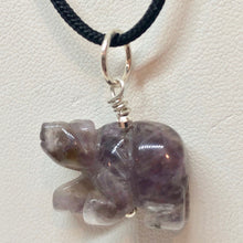 Load image into Gallery viewer, Roar! Carved Natural Amethyst Bear Sterling Silver Pendant 509252AMS - PremiumBead Alternate Image 2
