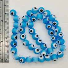 Load image into Gallery viewer, Lampwork Glass Eye 14" Strand Round | 8 mm | Light Blue | 46 Beads |
