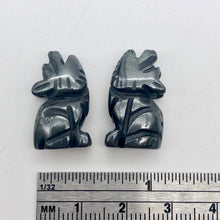 Load image into Gallery viewer, Howling New Moon 2 Carved Hematite Wolf Coyote Beads | 21x11x8mm | Silver black - PremiumBead Alternate Image 7

