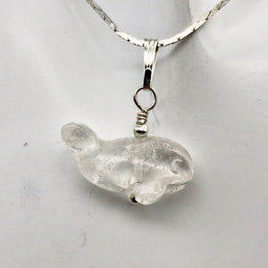 Clear Quartz Whale and Sterling Silver Pendant | 1" Long | Clear| Whale| 1each | - PremiumBead Alternate Image 2
