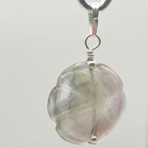 Semi Precious Stone Jewelry Carved Rose Pendant Necklace of Amethyst/Silver - PremiumBead Alternate Image 3