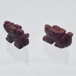Brecciated Jasper Hand Carved Winged Dragon Figurine | 22x13.5x8mm | Red