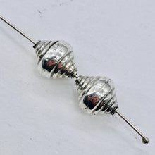 Load image into Gallery viewer, 2 Dreidel Design Solid Sterling Silver Unique 11x10mm Beads 4034
