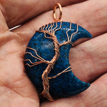 Load image into Gallery viewer, Lapis Copper Wire Wrap | 1 3/4&quot; Long | Blue/Copper | 1 Pendant
