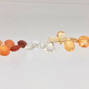 26.75cts Untreated Mexican Fire Opal 7" Briolette Bead Strand | 6-8mm | 10230B - PremiumBead Alternate Image 3