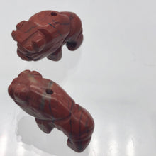 Load image into Gallery viewer, Abundance 2 Brecciated Jasper Hand Carved Bison / Buffalo Beads | 21x14x8mm | Red - PremiumBead Primary Image 1

