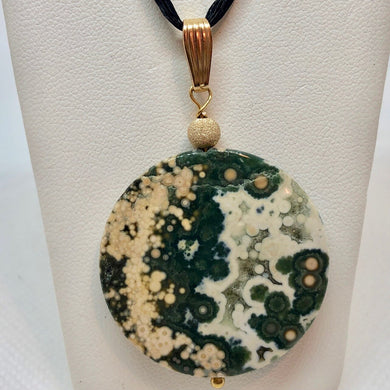 Jelly Fish! Ocean Jasper Druzy & 14Kgf Pendant 510561CG - PremiumBead Primary Image 1