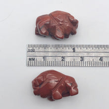 Load image into Gallery viewer, Abundance 2 Brecciated Jasper Hand Carved Bison / Buffalo Beads | 21x14x8mm | Red - PremiumBead Alternate Image 2
