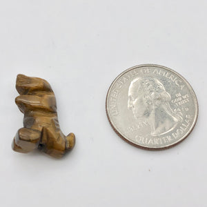 Tyrannosaurus Rex Tiger's Eye Dinosaur Figurine | 21x18x7.5mm | Golden Brown - PremiumBead Alternate Image 2
