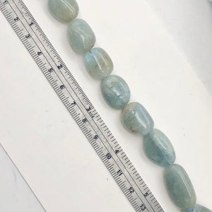 Natural Aquamarine Pebble Bead 8" Strand | 11 Beads | 25x15x11-15.5x13x7mm | - PremiumBead Alternate Image 4