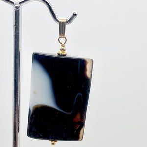 Semi Precious Stone Jewelry Sardonyx Agate Pendant Necklace 14Kgf