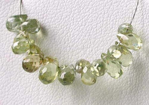 1 Natural Sage Green Natural Zircon Briolette Bead 6943 - PremiumBead Primary Image 1