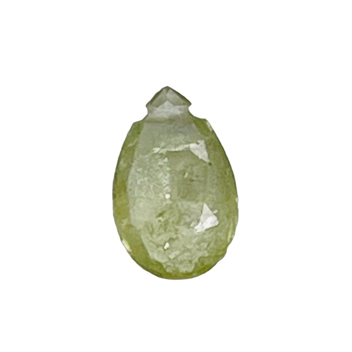 Sapphire 1.3ct Flat Faceted Briolette Pendant Bead | 9x6x3mm | Pale Green | 1 |