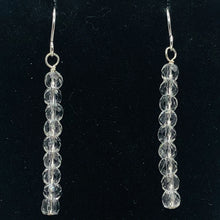 Load image into Gallery viewer, Quartz AAA Crystal Sterling Silver Dangle Earrings| 1 3/4&quot; Long | Clear | 1 Pair
