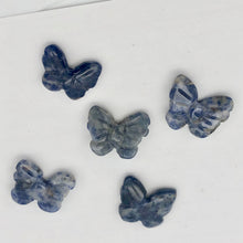 Load image into Gallery viewer, Fluttering Sodalite Butterfly Figurine Worry Stone | 21x18x7mm | Blue White - PremiumBead Alternate Image 2
